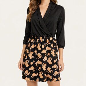 NWT French Gray Faux Wrap Dress Sz M